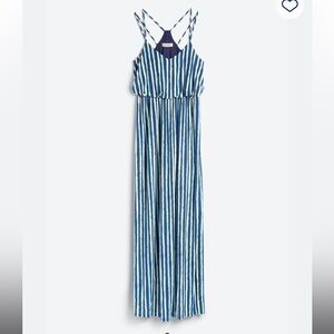 Full moon wendilyn maternity Striped Blue and White Maxi Dress